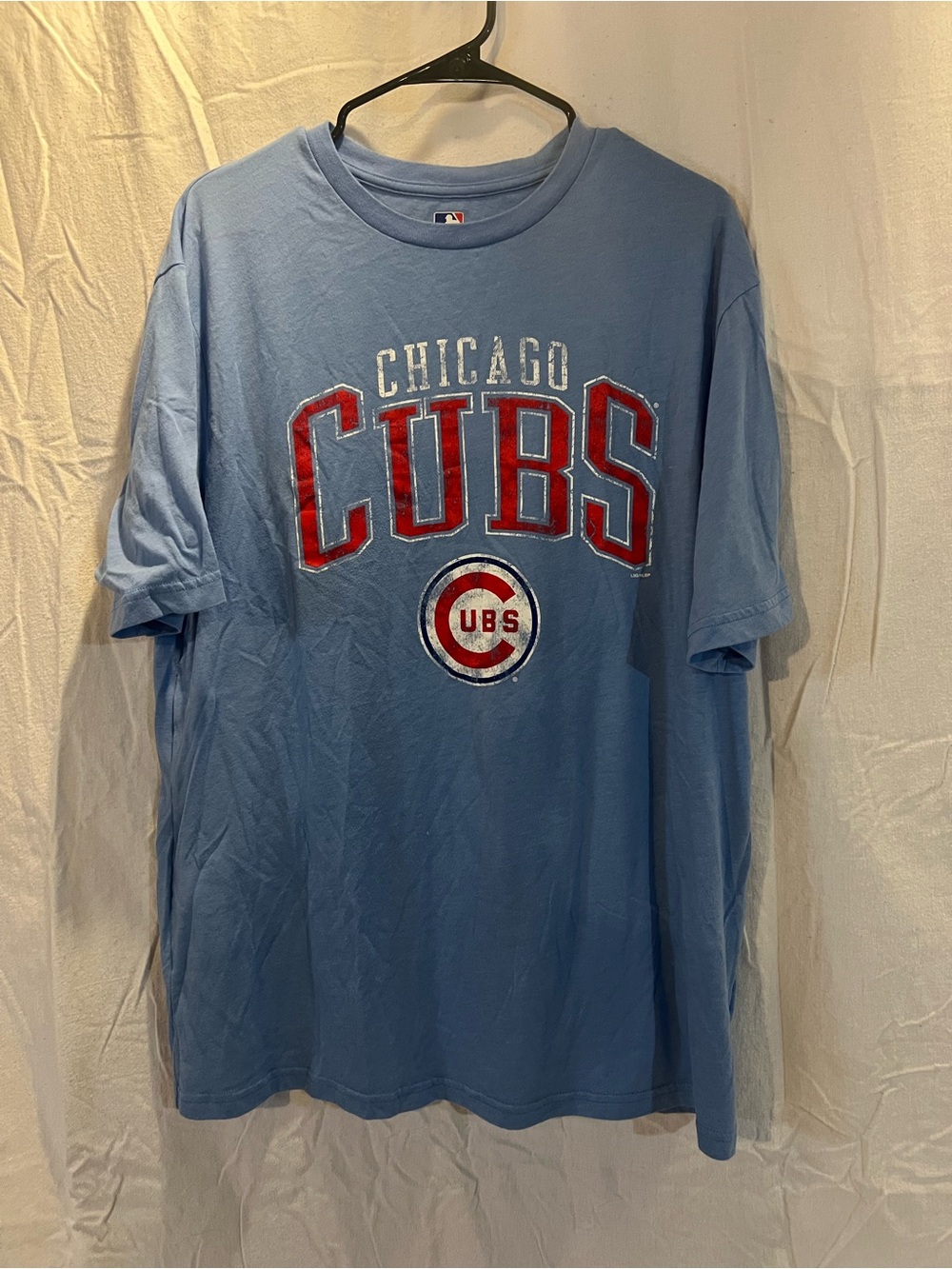 MLB Chicago Cubs Light Blue Short Sleeve Logo Tee